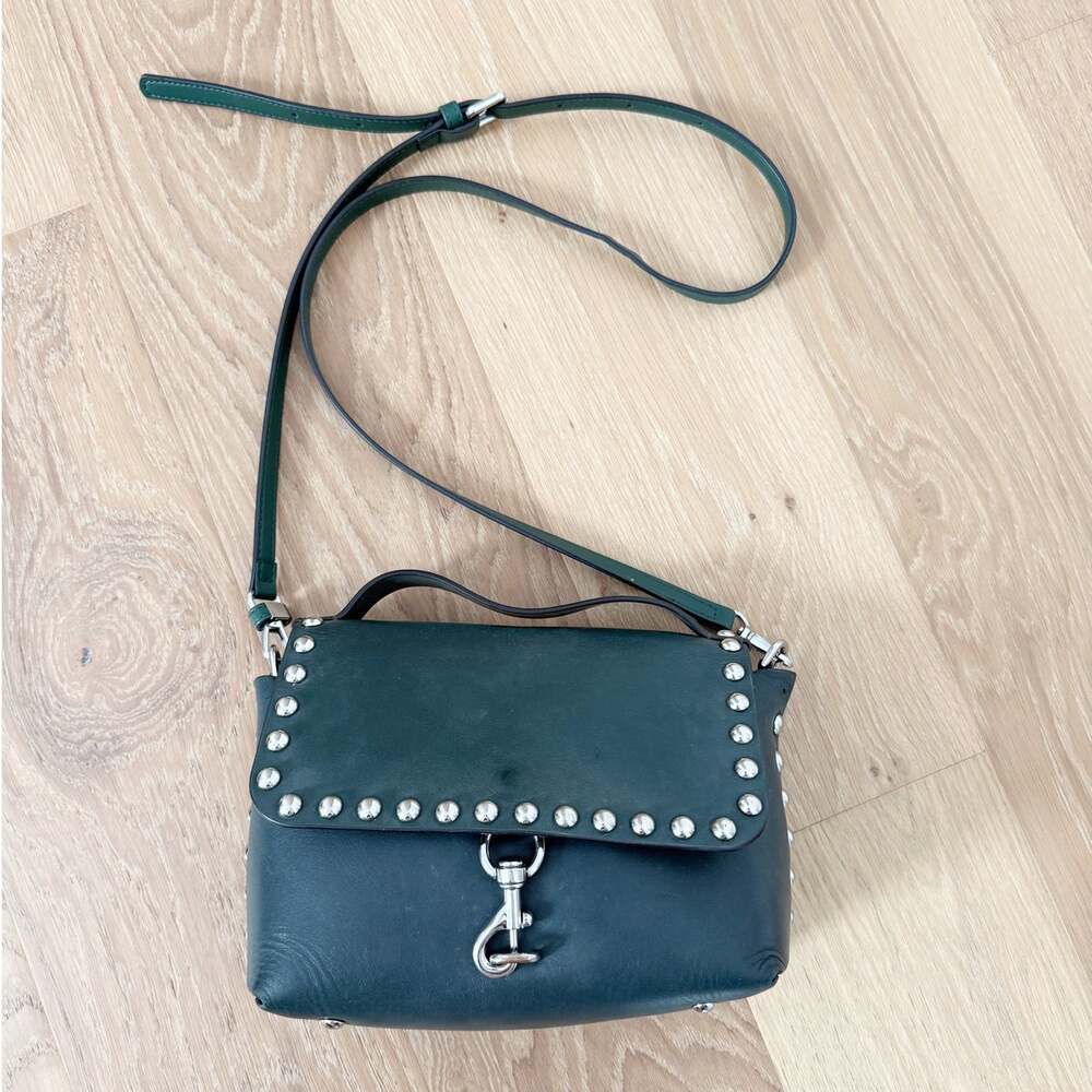 Rebecca Minkoff Blythe Green Leather Front Flap Crossbody